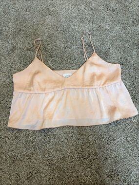 Wilfred by Artizia Blush Pink Satin Peplum Camisole
